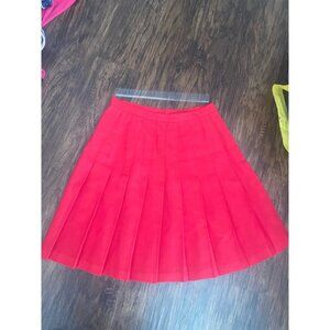 Vintage red retro pleated skirt womens 8